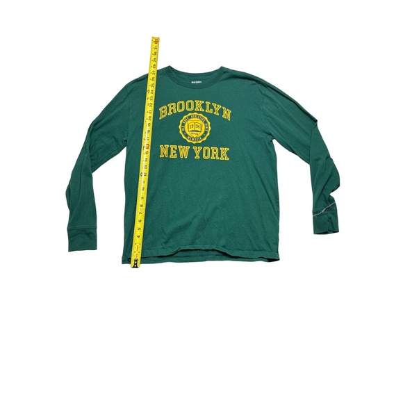 Old Navy Tops - Old Navy Brooklyn New York Graphic Long Sleeve Tee Green Varsity Collegiate M